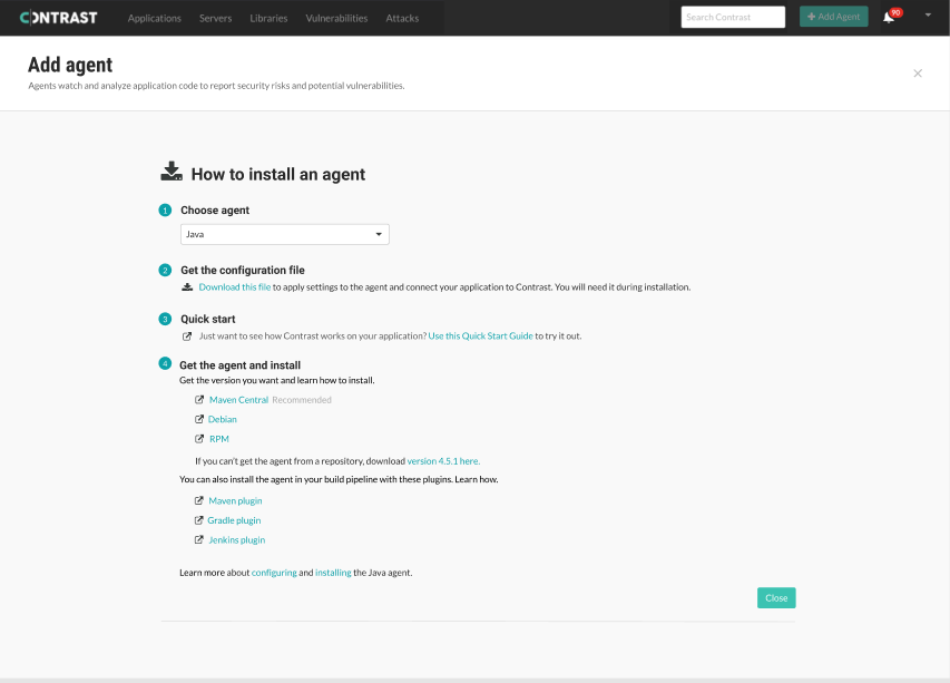 Onboarding flow after redesign, clear four-step install guide