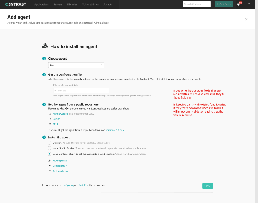 Annotated onboarding flow showing design rationale