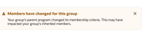 Members have changed for this group warning banner
