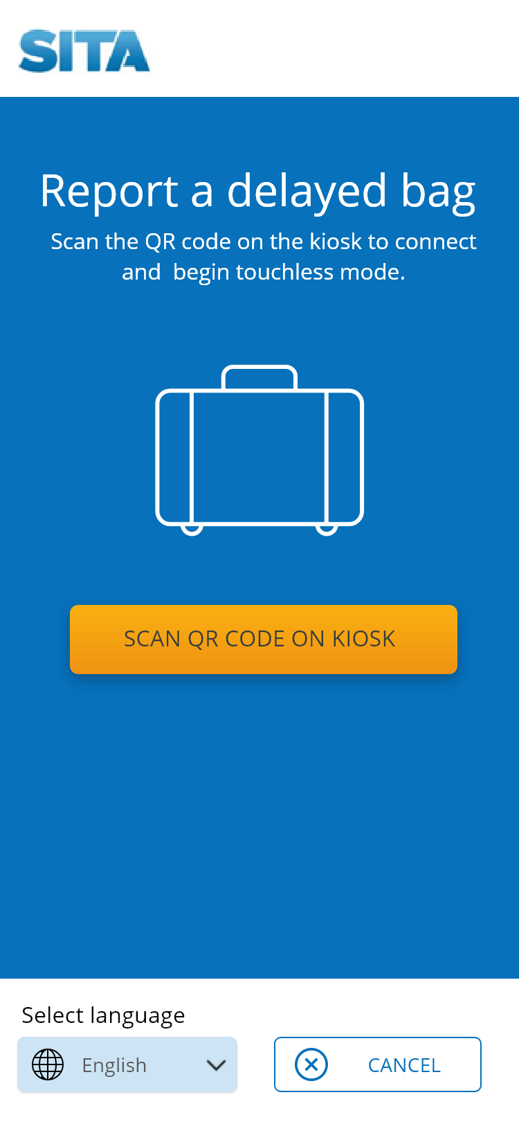 Mobile: scan QR code to begin touchless mode